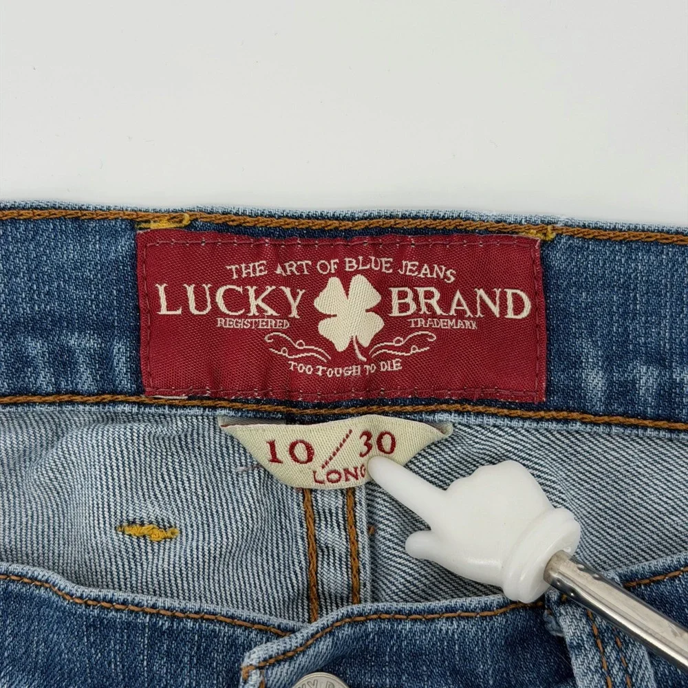 Lucky Brand Sofia Straight Leg Jeans Womens 10/30 Long Blue Medium Wash Mid Rise